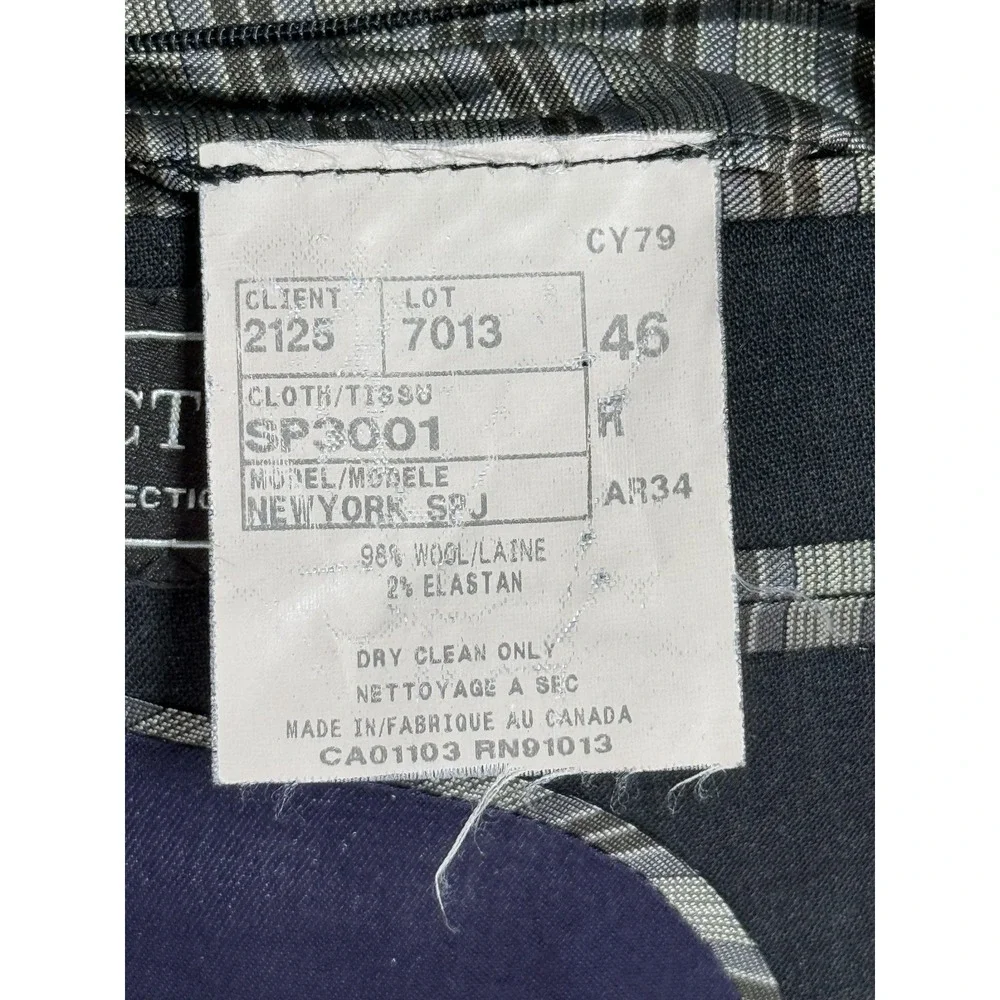 Jack Victor Blazer Mens 46R Charcoal 3SIXTY5‎ Wool Stretch 2 Button Side Vents